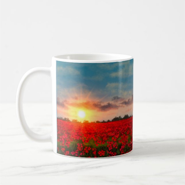 Mug Lever de soleil sur le champ de pavot Uplifting Ve (Gauche)