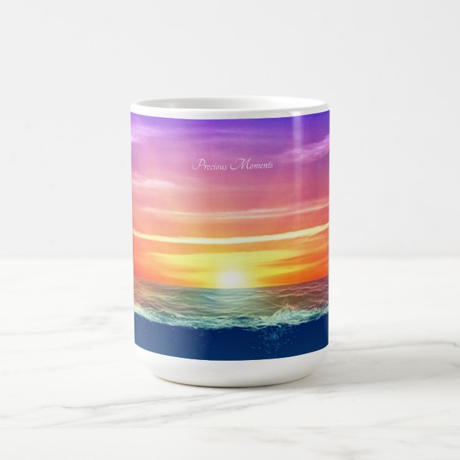 Mug Lever de soleil sur l'océan & calligraphie (Centre)