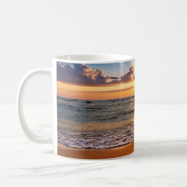 Mug Lever d'océan, horizon bleu profond. (Gauche)
