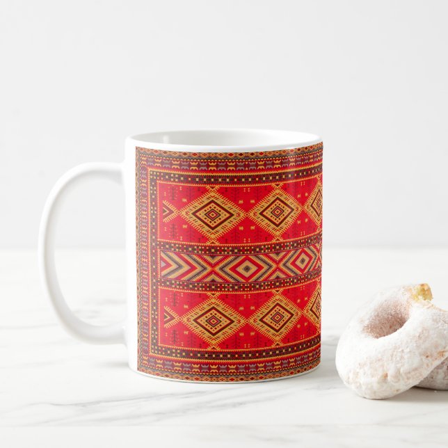 Mug Lever du soleil marocain : Élégance géométrique bo (Avec donut)