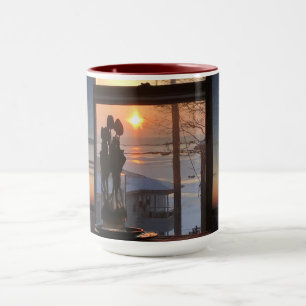 Mug Lever du soleil, tulipes et lac gelé