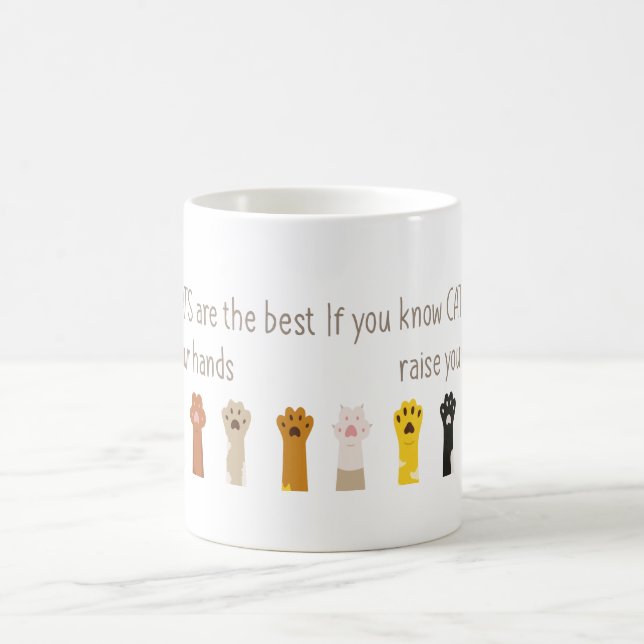 Mug Levez Les Mains Les Chats Sont Les Meilleurs Citat (Centre)