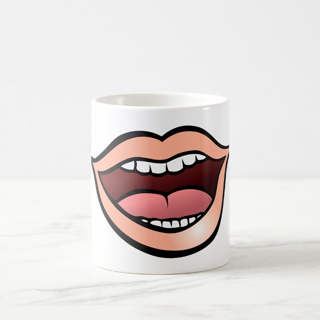 Mug Lèvres Bouche Ouverte Dents Langue (Créateur téléchargé)