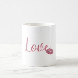 Mug Lèvres de Parties scintillant d'amour rose