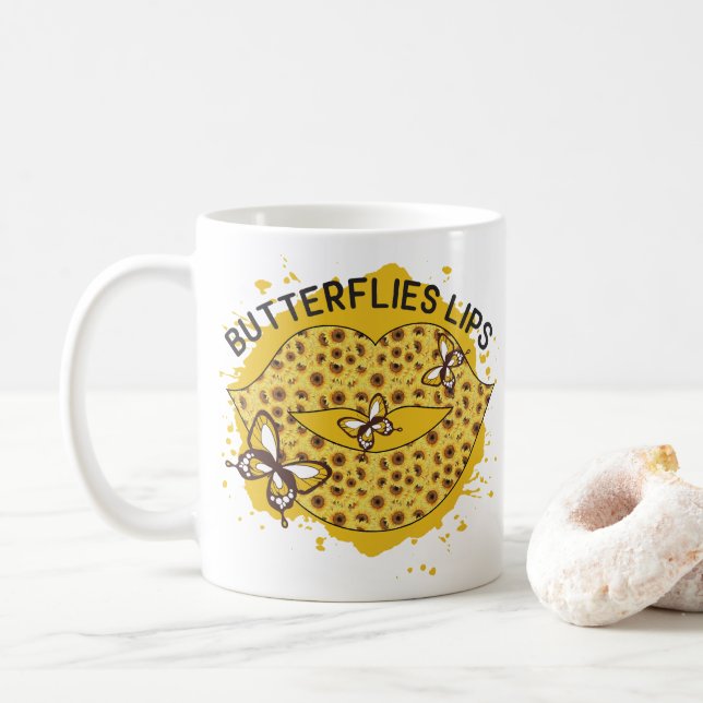 Mug Lèvres des papillons (Avec donut)