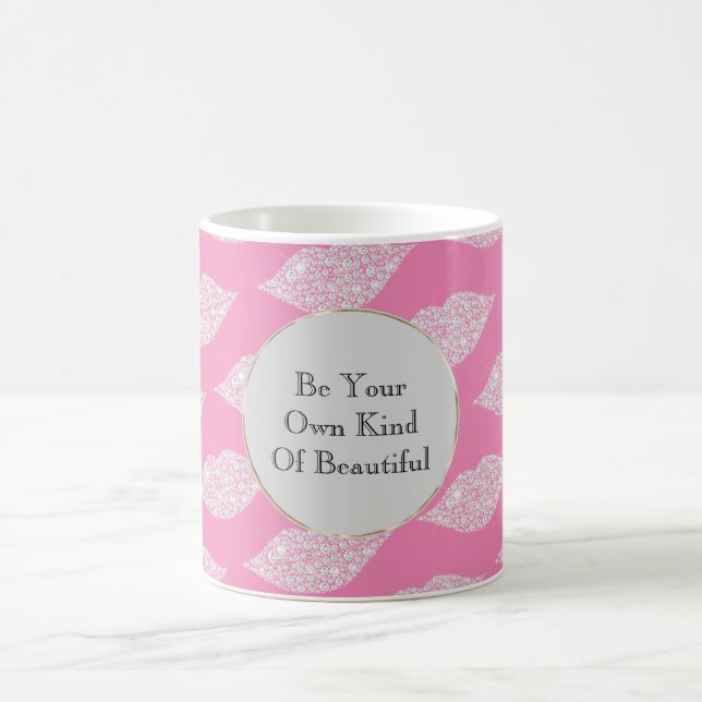 Mug Lèvres diamant rose blanc (Centre)