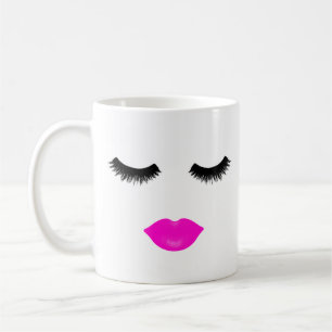 Mug Lèvres et cils roses
