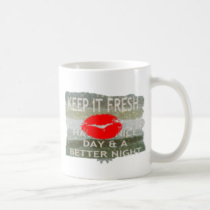 Mug Lèvres Fraîches, Vibrations Upliftantes : 'Gardez-