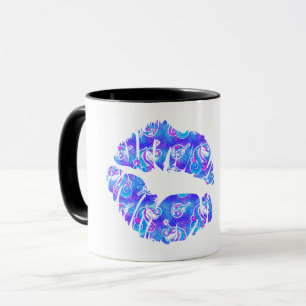 Mug LÈVRES IRISÉES UNICORNE Feuille métallique violett
