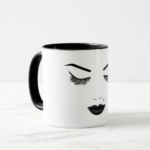 Mug Lèvres noires maquillage Face Eyebrows Lips Glam B