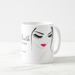 Mug Lèvres roses Face longues cils Lash Extensions