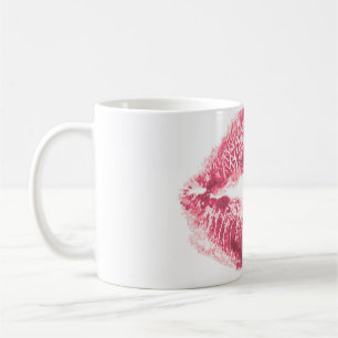 Mug Lèvres roses réalistes, baiser isolé