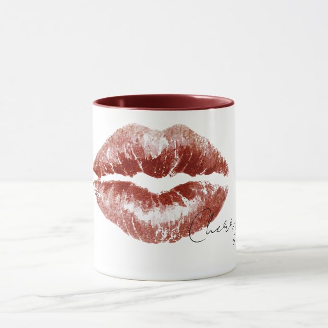 Mug Lèvres rouges cerise Kiss (Centre)