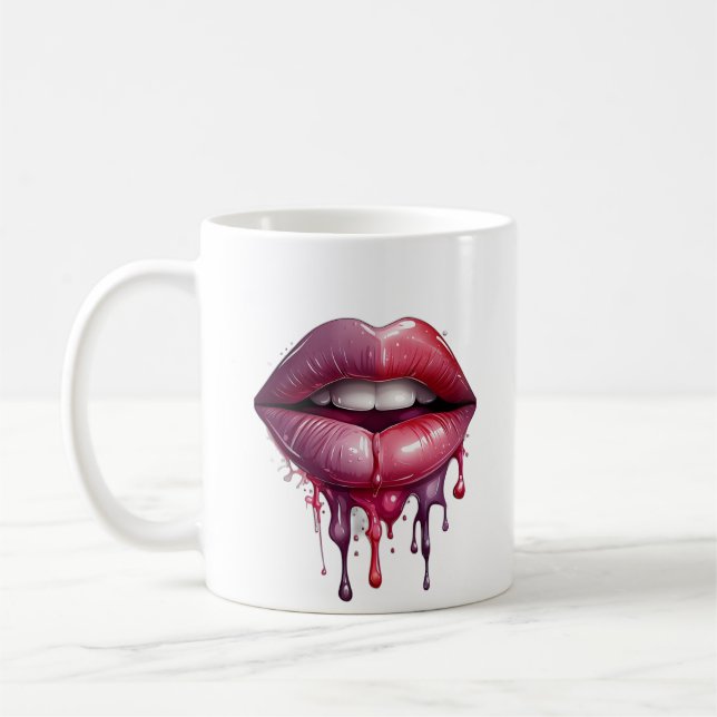 Mug lèvres rouges et roses (Gauche)