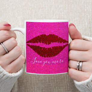 Mug Lèvres rouges étincelantes Parties scintillant ros