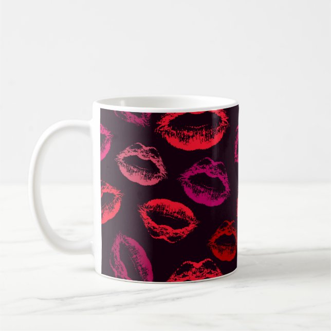 Mug Lèvres rouges imprimer motif transparent (Gauche)
