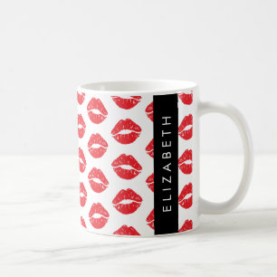 Mug Lèvres Rouges, Rouge, Motif Des Lèvres, Votre Nom