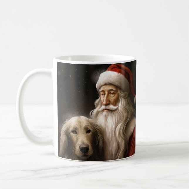 Mug Lévrier Afghan avec le Père Noël Noël Festif (Gauche)