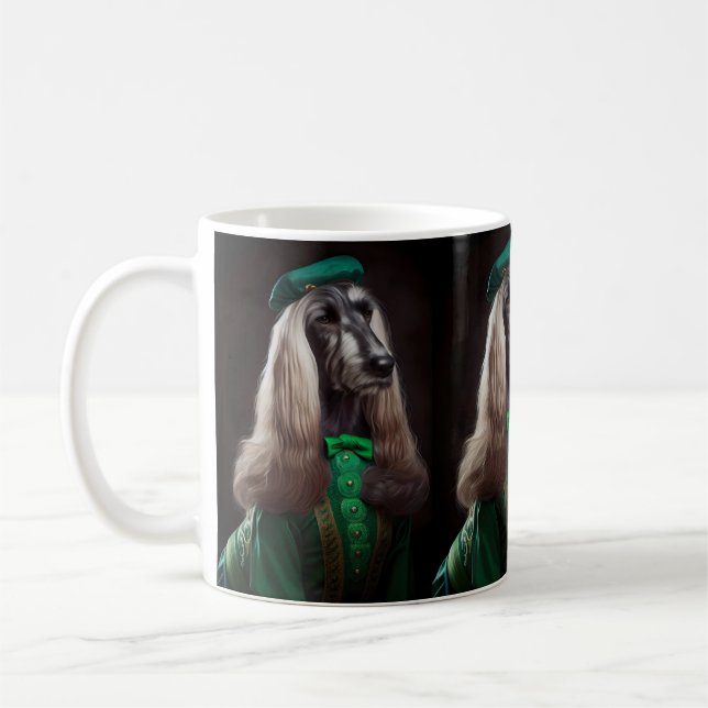 Mug lévrier afghan en robe de la Saint-Patrick (Gauche)
