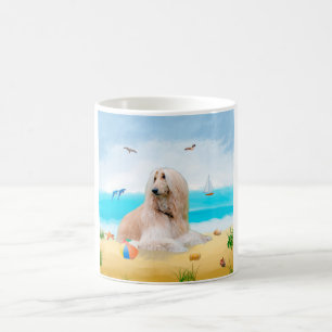 Mug Lévrier Afghan sur la Plage