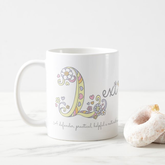 Mug Lexi lettre L nom signifiant muqueuse monogramme (Avec donut)