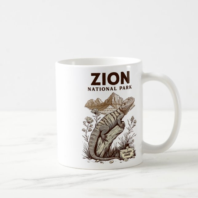 Mug Lézard à collier du parc national de Zion rétro Ca (Droite)