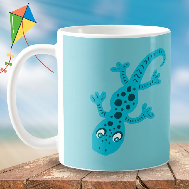 Mug Lézard Gecko Bleu Mignon pour Enfants (Créateur téléchargé)