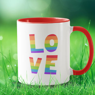 Mug LGBT LGBTQ Gay couleur arc-en-ciel L'AMOUR EST L'A