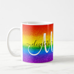 Mug LGBT Pride Arc-en-ciel Parties scintillant bande S