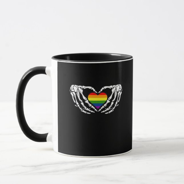 Mug Lgbt Pride Squelette Halloween Goth Heart Classic (Gauche)