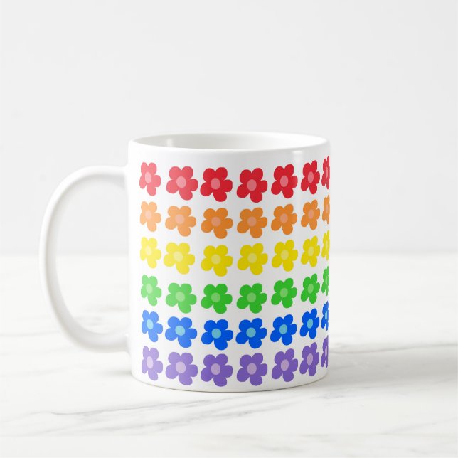 Mug LGBT Rainbow Flowers Gay pride Liberté et égalité (Gauche)