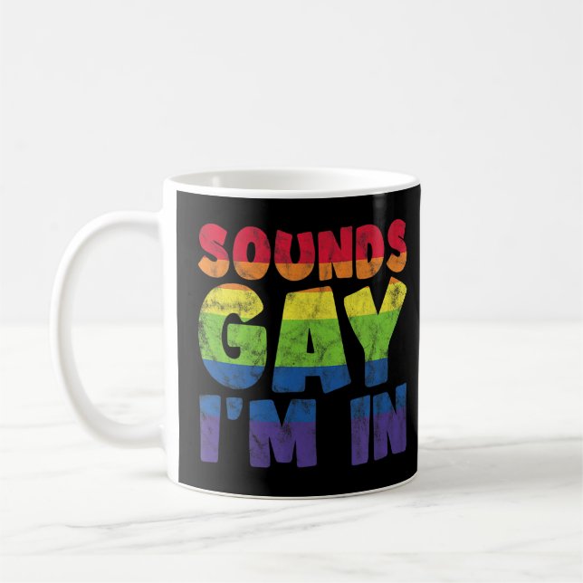 Mug LGBT Rainbow Sounds Gay I'm In Bisexual Transgende (Gauche)