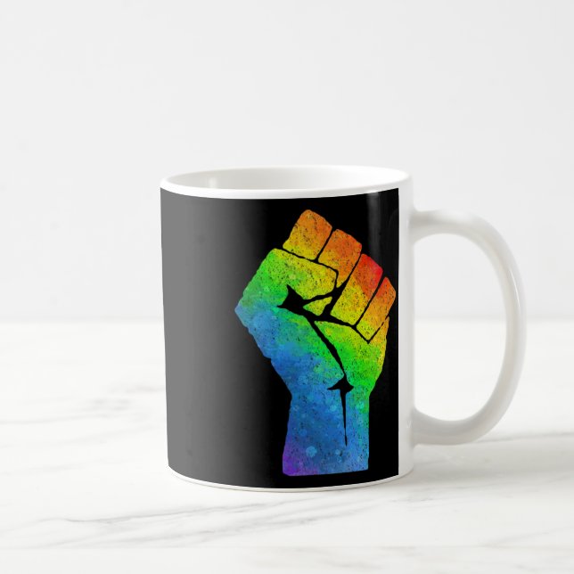 Mug Lgbt Résiste À La Fist Gay Et Lesbian Pride Arc-En (Droite)