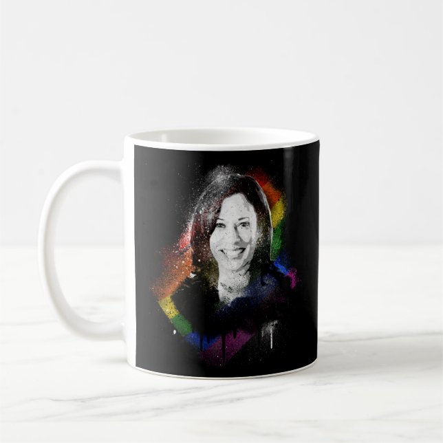 Mug LGBTQ Rainbow Kamala Harris Spray Paint Pride (Gauche)