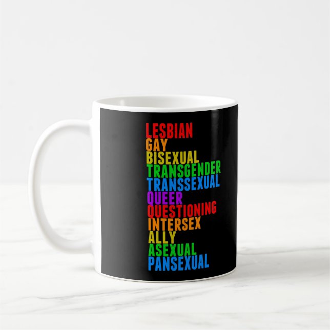 Mug LGBTQQIAAP Fierté Diversité Arc-en-ciel Acrostique (Gauche)