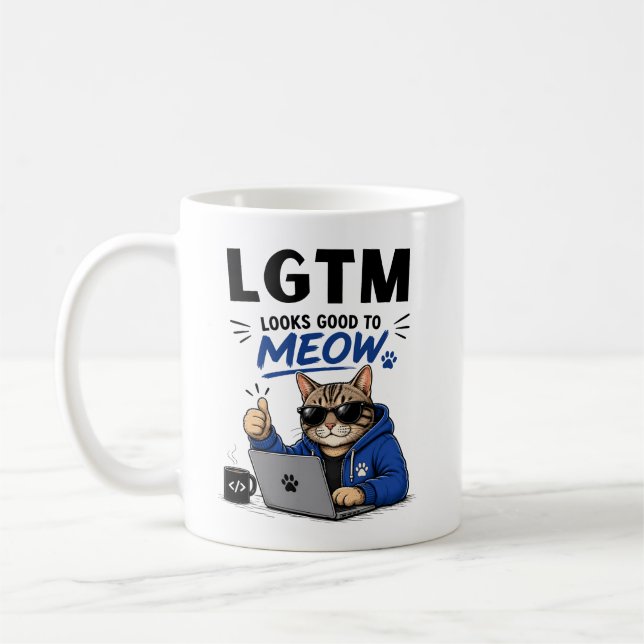 Mug LGTM Looks Good To Meow (Gauche)