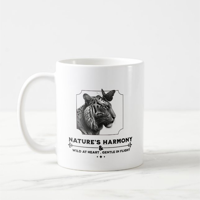 Mug L'harmonie de la nature, le tigre et le papillon (Gauche)
