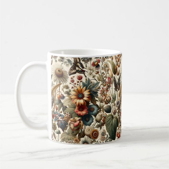 Mug L'harmonie de la nature : Motif sans couture botan (Gauche)