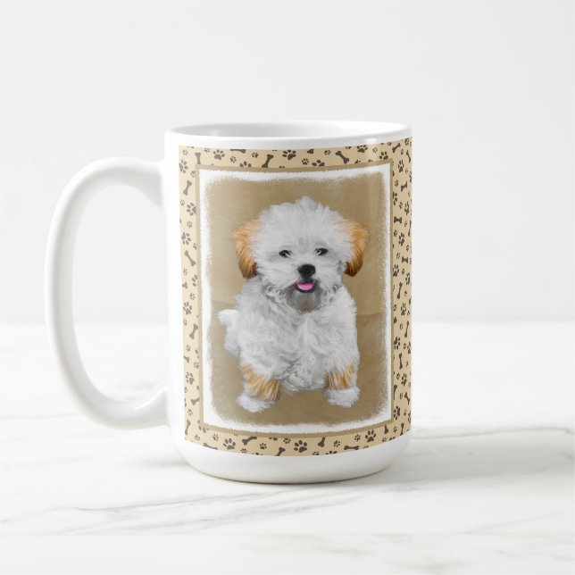Mug Lhasa Apso Puppy Peinture - Cute Original Chien Ar (Gauche)