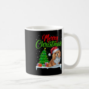 Mug Lhassa Apso Chien Noël Lumières des arbres de Noël