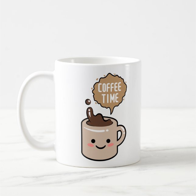 Mug l'heure du café drôle kawaii café (Gauche)