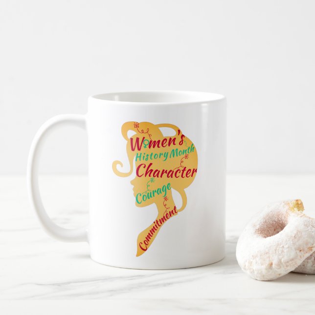 MUG L'HISTOIRE DES FEMMES MOIS CARACTÈRE ENGAGEMENT DU (Avec donut)