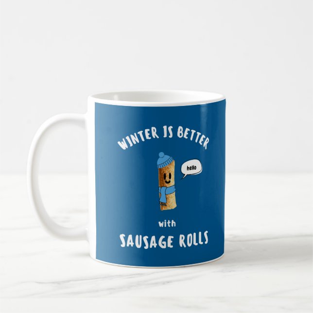 Mug L'HIVER EST MIEUX avec ROULÉS DE SAUCISSE Mignon S (Gauche)