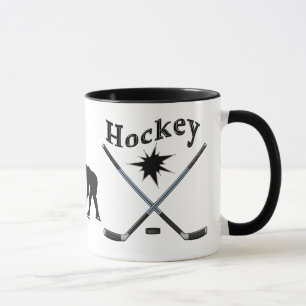 Mug L'hockey noir et blanc n'attaque aucun minimum ou