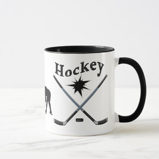 Mug L'hockey noir et blanc n'attaque aucun minimum ou (Droite)