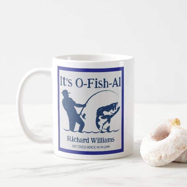 Mug L'homme c'est Ofish Fisherman Retraite Party cadea (Avec donut)