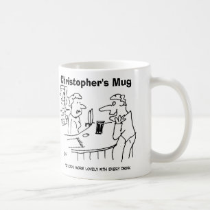 Mug L'Homme Essaie De Flatter Barmaid. Ajoutez Nom Cho