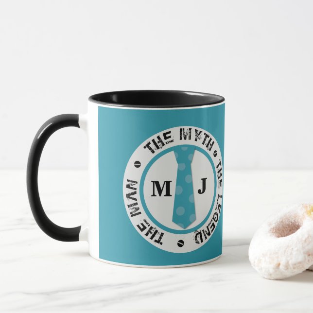 Mug L'homme le mythe la légende nom personnalisé (Avec donut)