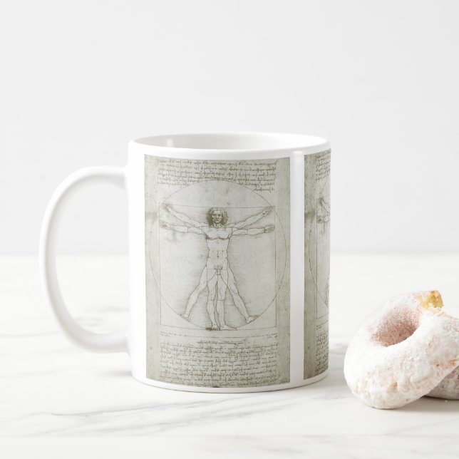 Mug L'homme vitruvien de Léonard de Vinci (Avec donut)