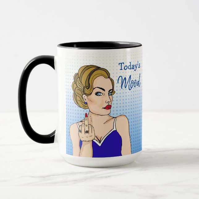 Mug L'humeur d'aujourd'hui, une dame rétro qui renvers (Gauche)